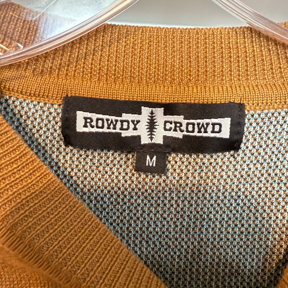 Brown Crewneck Sweater with Western Graphic Design - Picture 3 of 3